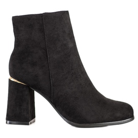 SHELOVET Suede high-heeled boots black