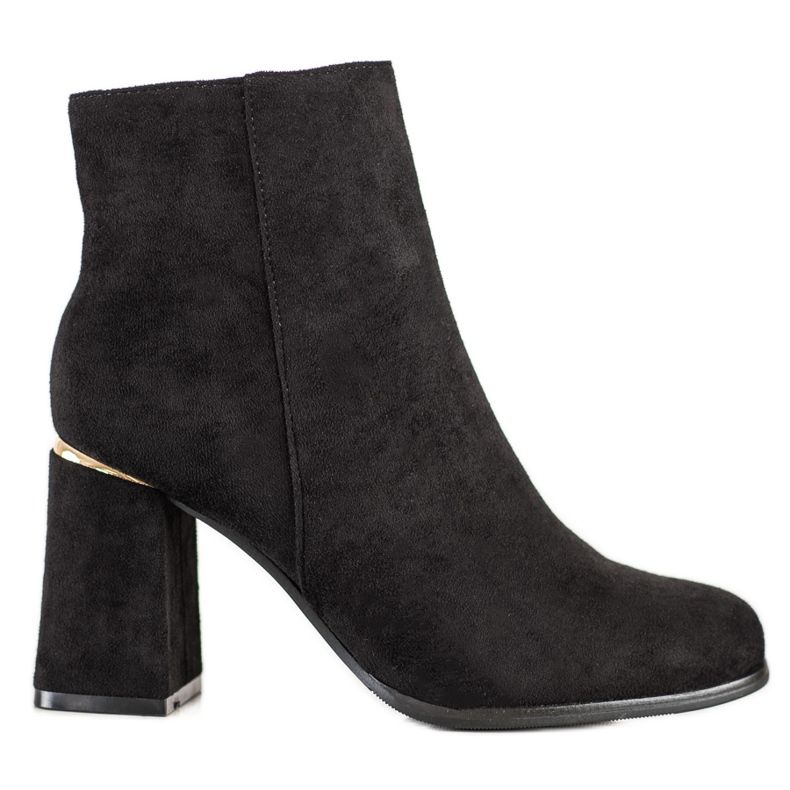 SHELOVET Suede high-heeled boots black SHELOVET Suede high-heeled boots black
