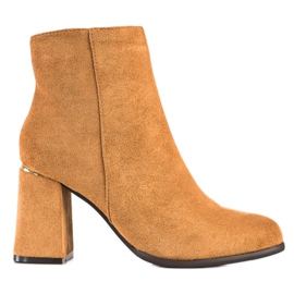 SHELOVET Suede high-heeled boots brown