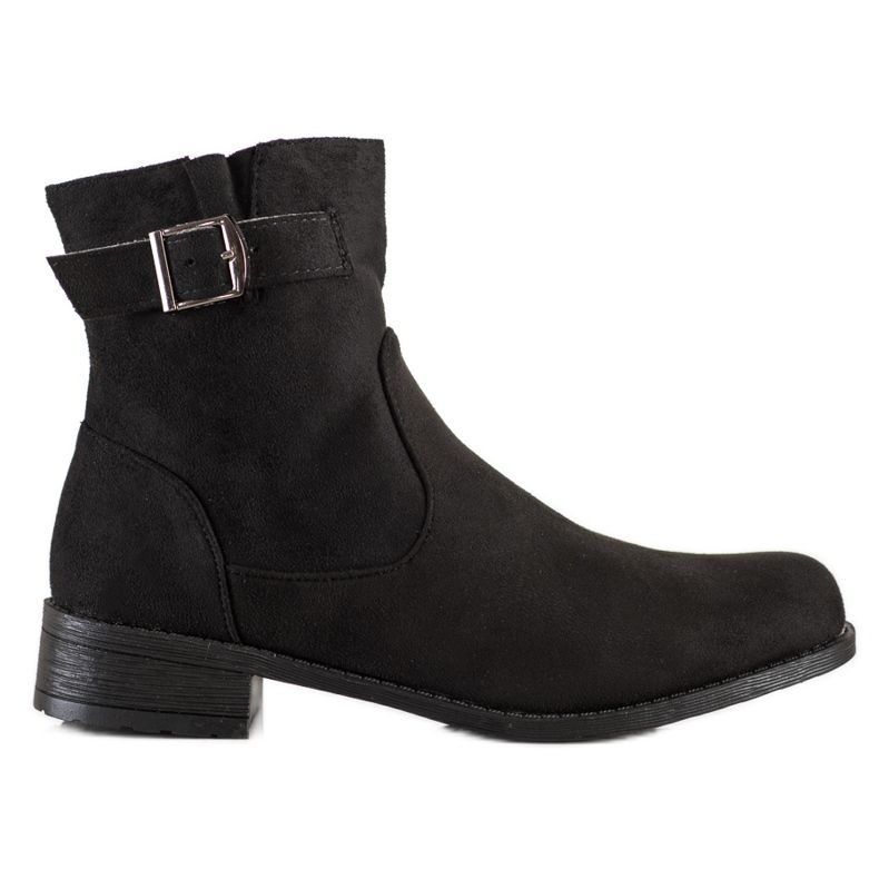 SHELOVET Casual Suede Booties black
