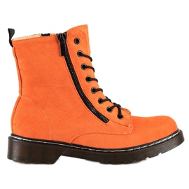 SHELOVET Orange Trappers With Decorative Zipper