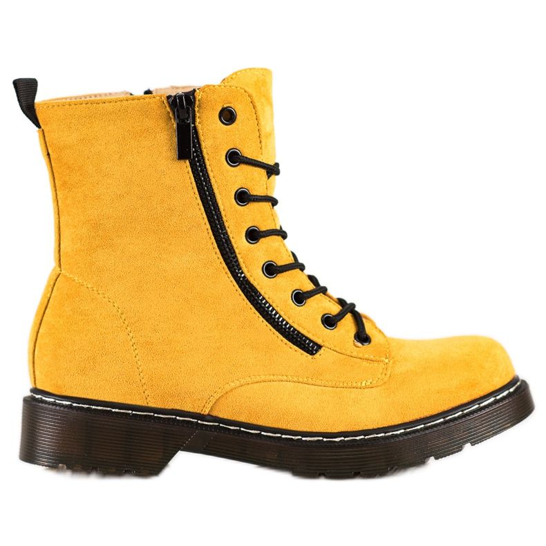 SHELOVET Yellow Trappers With Decorative Zipper