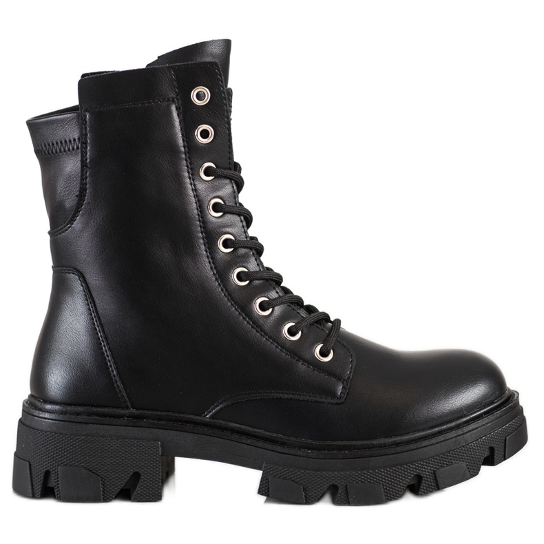 Bestelle Lace-up Workers With Eco Leather black Bestelle Lace-up Workers With Eco Leather black