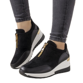 Black Velasco suede wedge sneakers