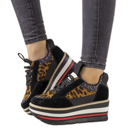 Black sneakers with high Debbi soles brown Black sneakers with high Debbi soles brown