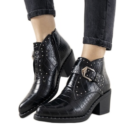 Black ankle boots with Montiana buckle