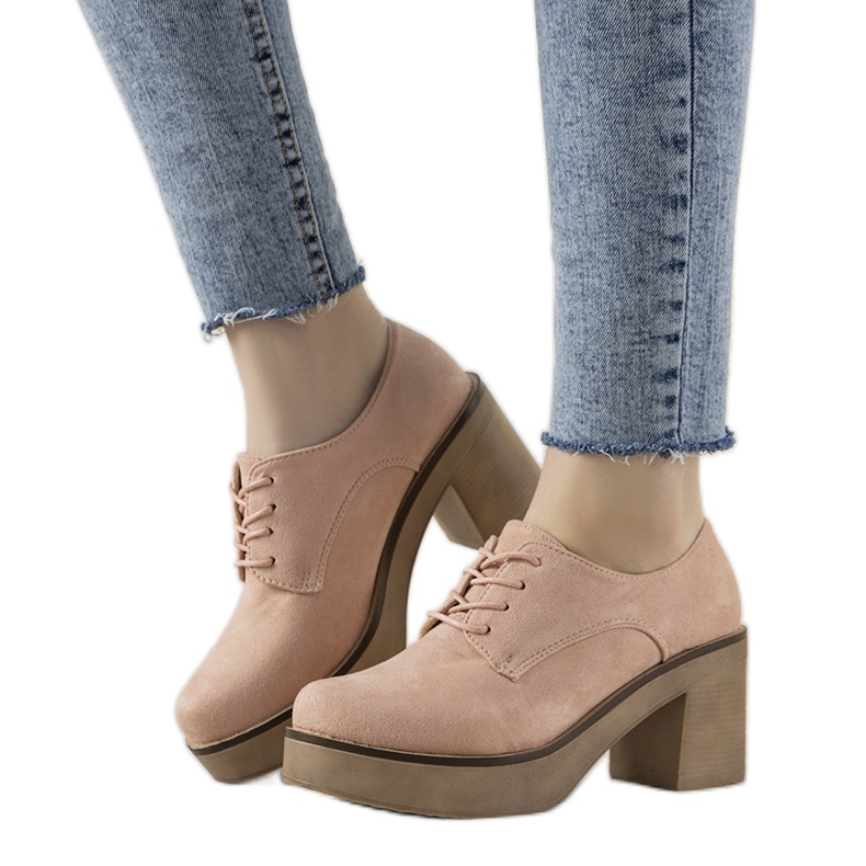 Pink lace-up ankle boots on the Cortona post Pink lace-up ankle boots on the Cortona post