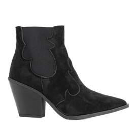 Ladies' black cowboy boots with an elastic Barela