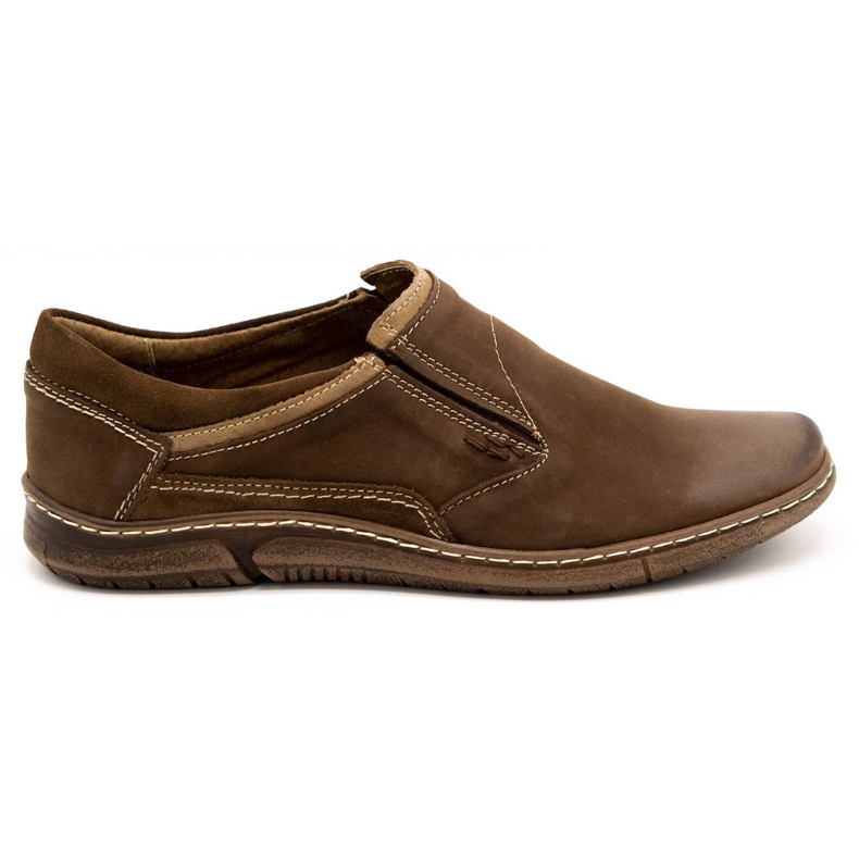 KOMODO Brown men's leather slip-on shoes 860K