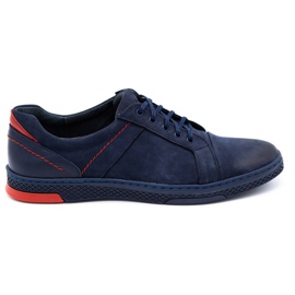 KOMODO Men's leather casual shoes 883LK navy blue
