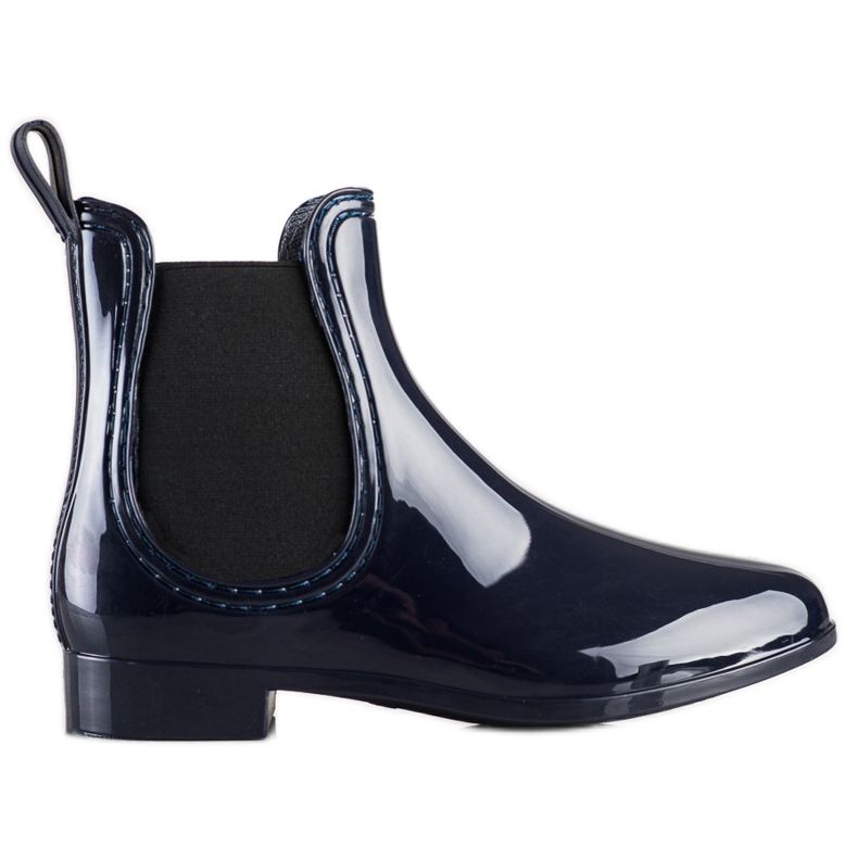 SHELOVET Shiny Short Wellies navy blue