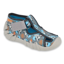 Befado children's slippers 190P104 grey-blue Befado children's slippers 190P104 grey-blue