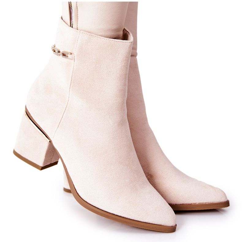 PS1 Women's Suede Ankle Boots Beige One Step