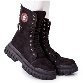 NAVY DOT Women's Boots Trappers Workers Black Monope