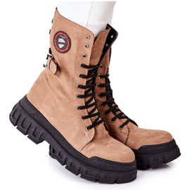 NAVY DOT Women's Boots Trappers Workers Brown Monope NAVY DOT Women's Boots Trappers Workers Brown Monope