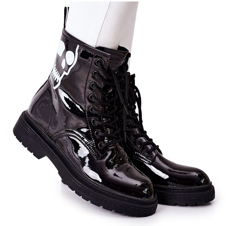 Women's Boots with a skull GOE II2N4047 Black