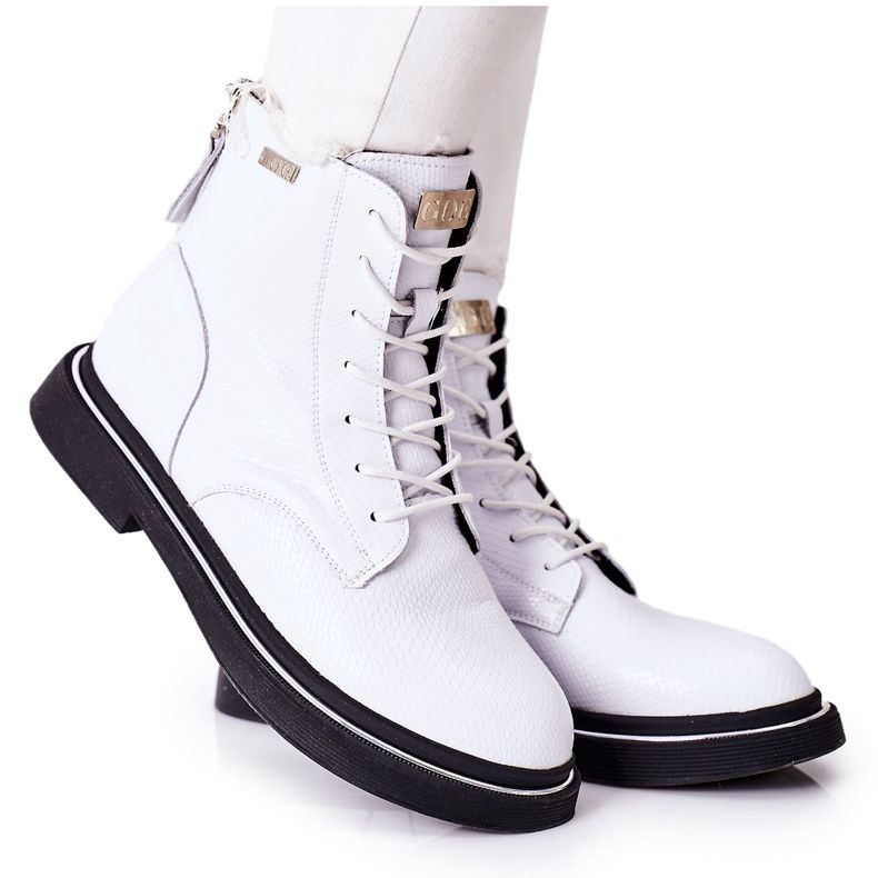 Women's Leather Boots GOE II2N4017 White