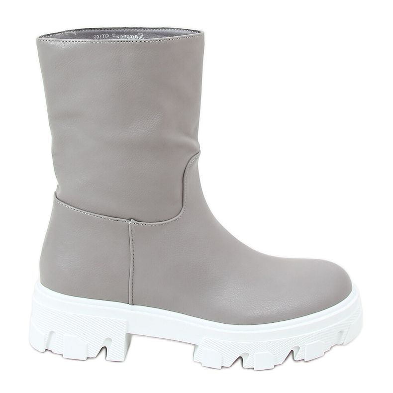 Gray boots with a straight upper QT19P Gray grey