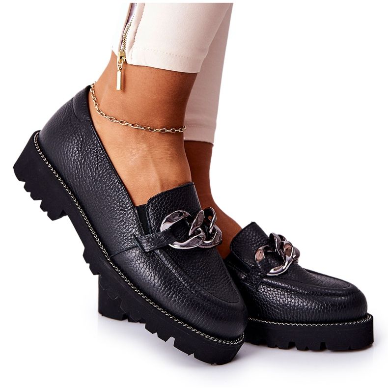 Nicole Women's Loafers Leather Black Sthonto