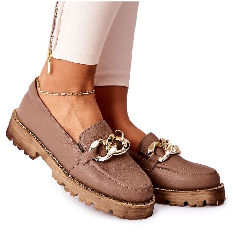 Nicole Women's Loafers Leather Brown Sthonto