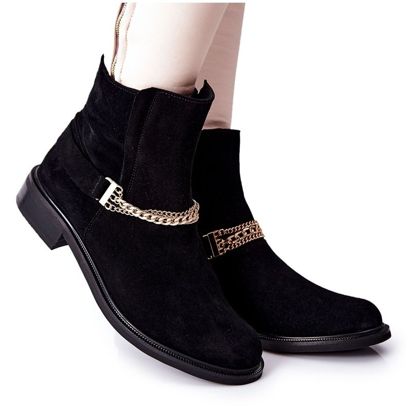 Women's Leather Boots Nicole Black Dome
