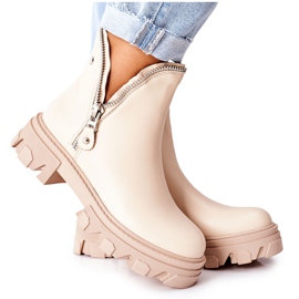 FI1 Women's Ankle Boots With Cutouts Beige Rhythm FI1 Women's Ankle Boots With Cutouts Beige Rhythm