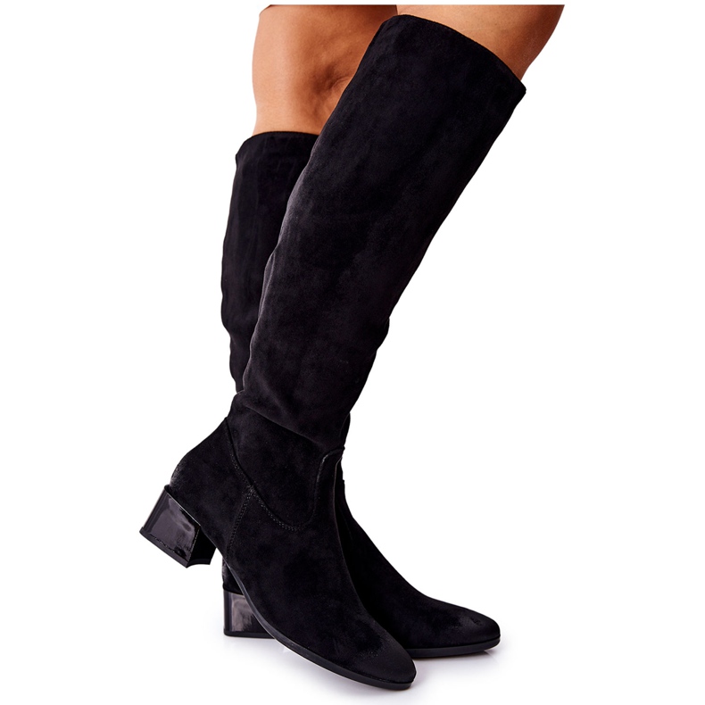 Vinceza Women's Boots On High Heel Suede Black Bolea Vinceza Women's Boots On High Heel Suede Black Bolea