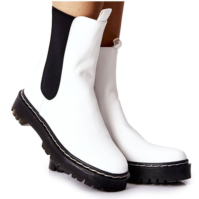 S.Barski Women's High Boots Jodhpur boots White Nemoreva