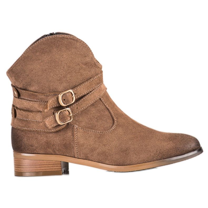 VINCEZA cowboy boots with buckles brown