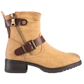 Sabatina Brown Eco Leather Worker Boots Sabatina Brown Eco Leather Worker Boots