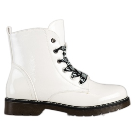 Boots With Decorative VINCEZA Binding white Boots With Decorative VINCEZA Binding white