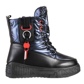Seastar Warm Snow Boots On The Platform black navy blue