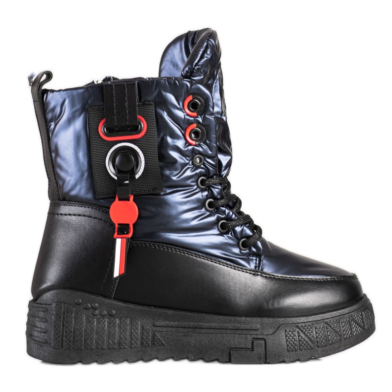 Seastar Warm Snow Boots On The Platform black navy blue