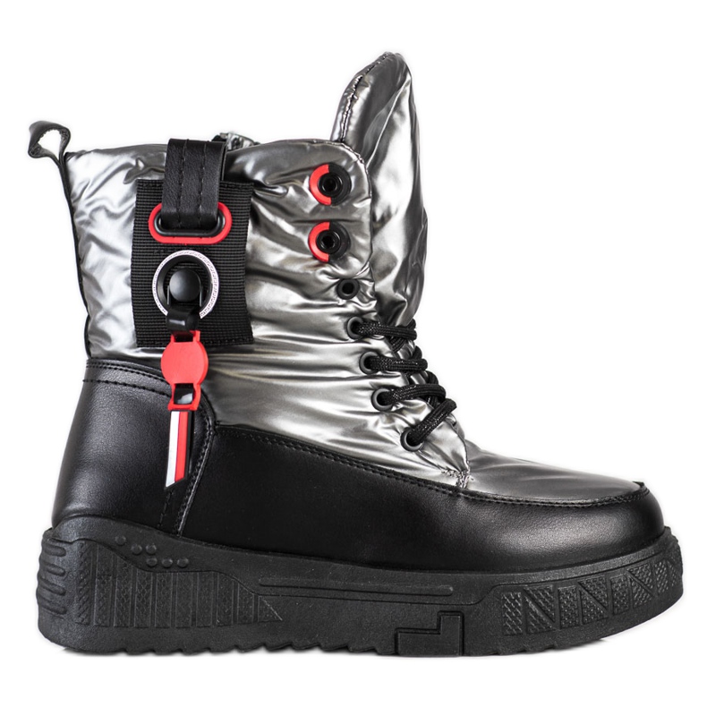 Seastar Warm Snow Boots On The Platform black silver grey