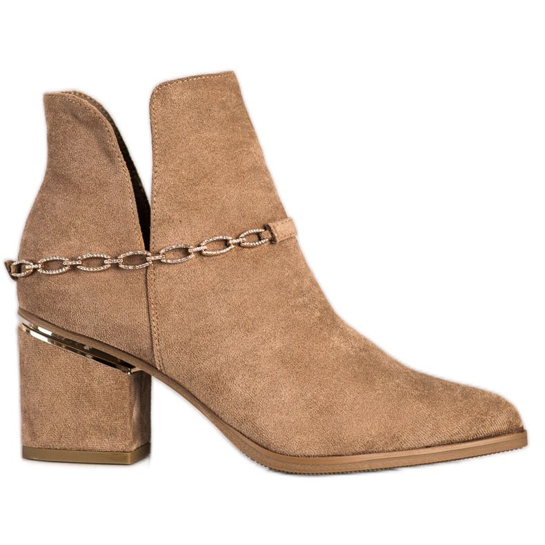 Seastar Elegant Boots With A Chain beige brown
