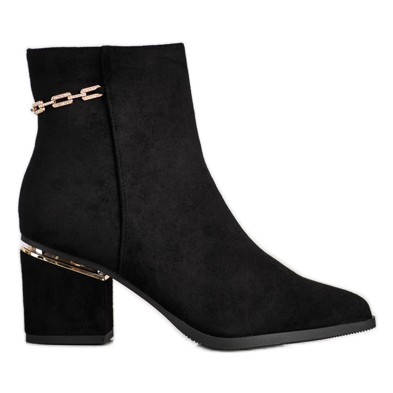 Seastar Suede Booties With A Chain black