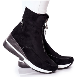 Vinceza Women's boots on a wedge Black Glenvar