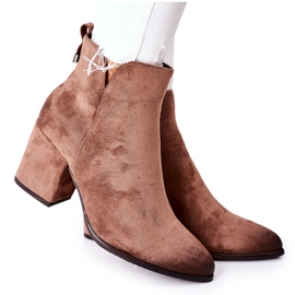 Vinceza Women's Boots On Heel Suede Beige Carrick