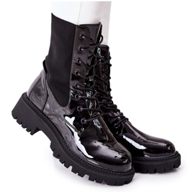 PM1 Women's Boots Workers Lacquered Black Maxine