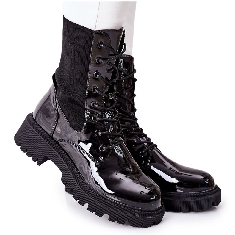 PM1 Women's Boots Workers Lacquered Black Maxine
