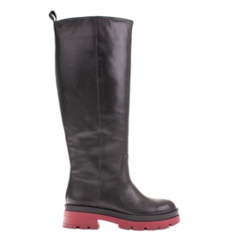 Marco Shoes Trapper boots with a wider upper black