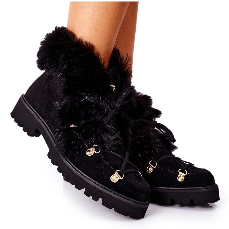 Women's Velor Leather Boots Nicole Black 2680/028