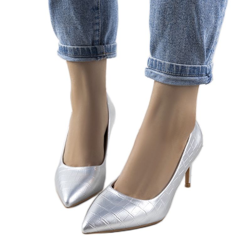 Silver pumps on a Byatt stiletto heel
