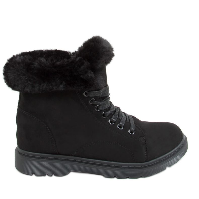 Black XY21 Black sneakers with fur