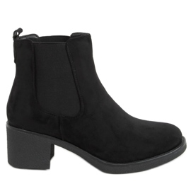 Black low-heeled Chelsea boots SP102 Black