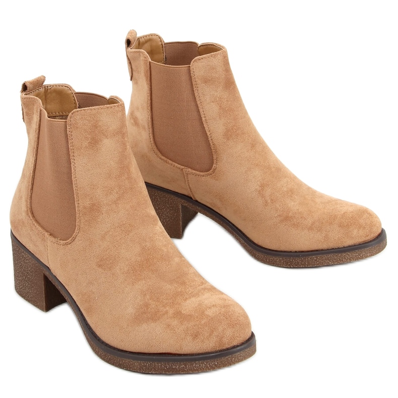 Jodhpur boots with low heels, beige SP102 Khaki