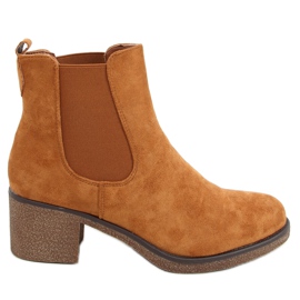 Chelsea boots low heels camel SP102 Camel brown
