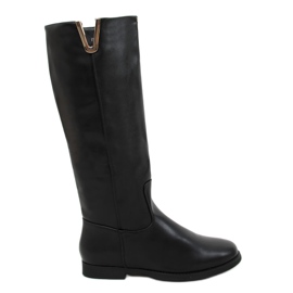 Black women's riding boots YY6787 Black