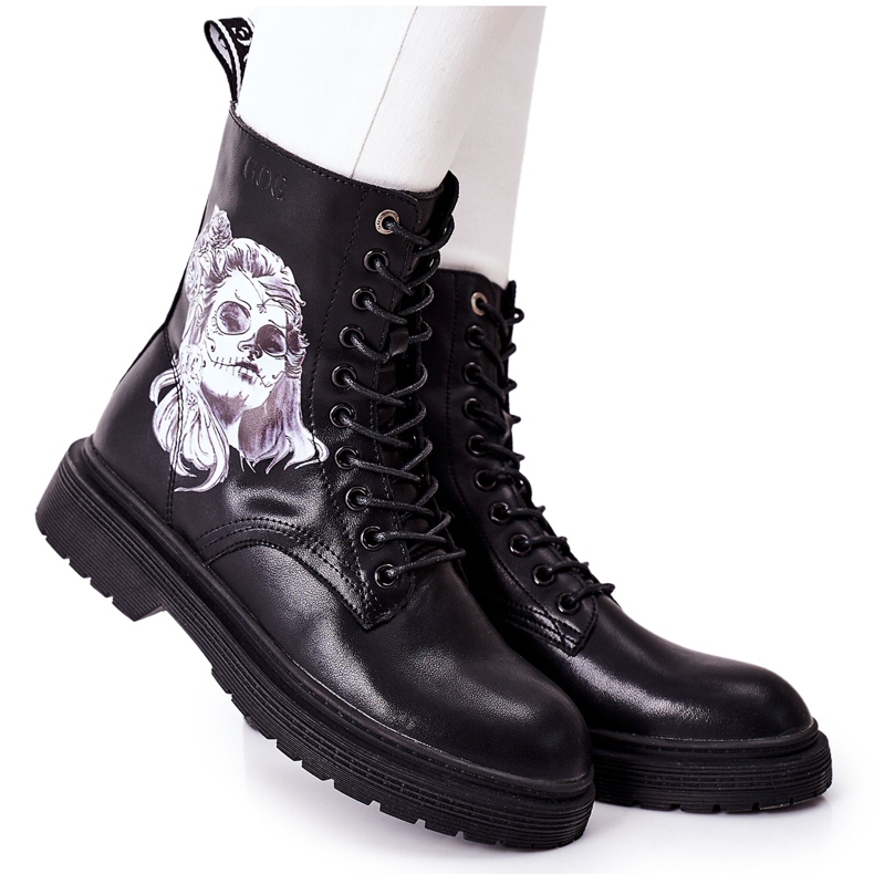 Women's Boots with Print GOE II2N4046 Black