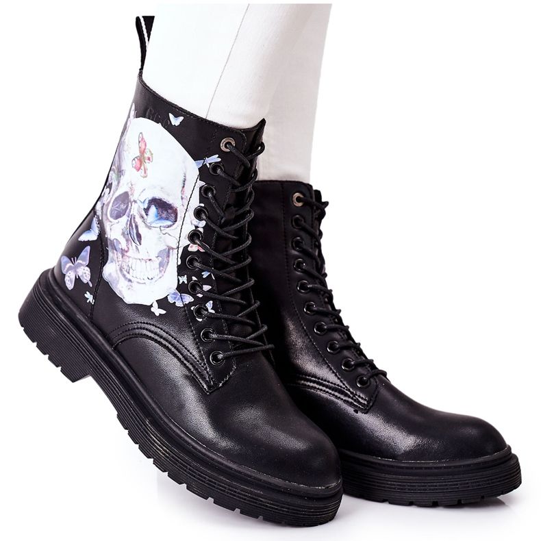 Women's Boots with Print GOE II2N4045 Black